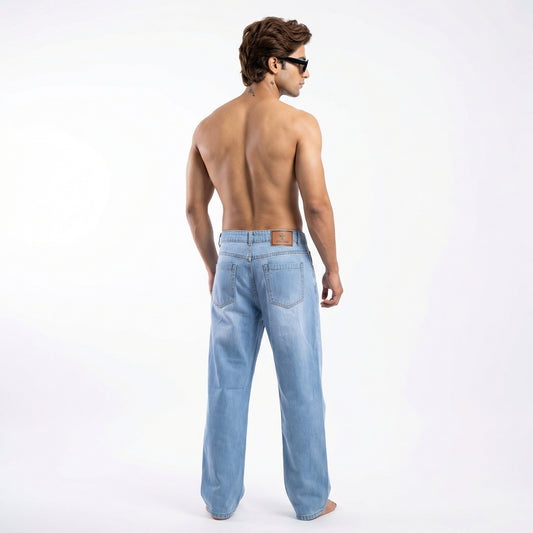 Alpha | Men's Loose fit Sky Blue Jeans