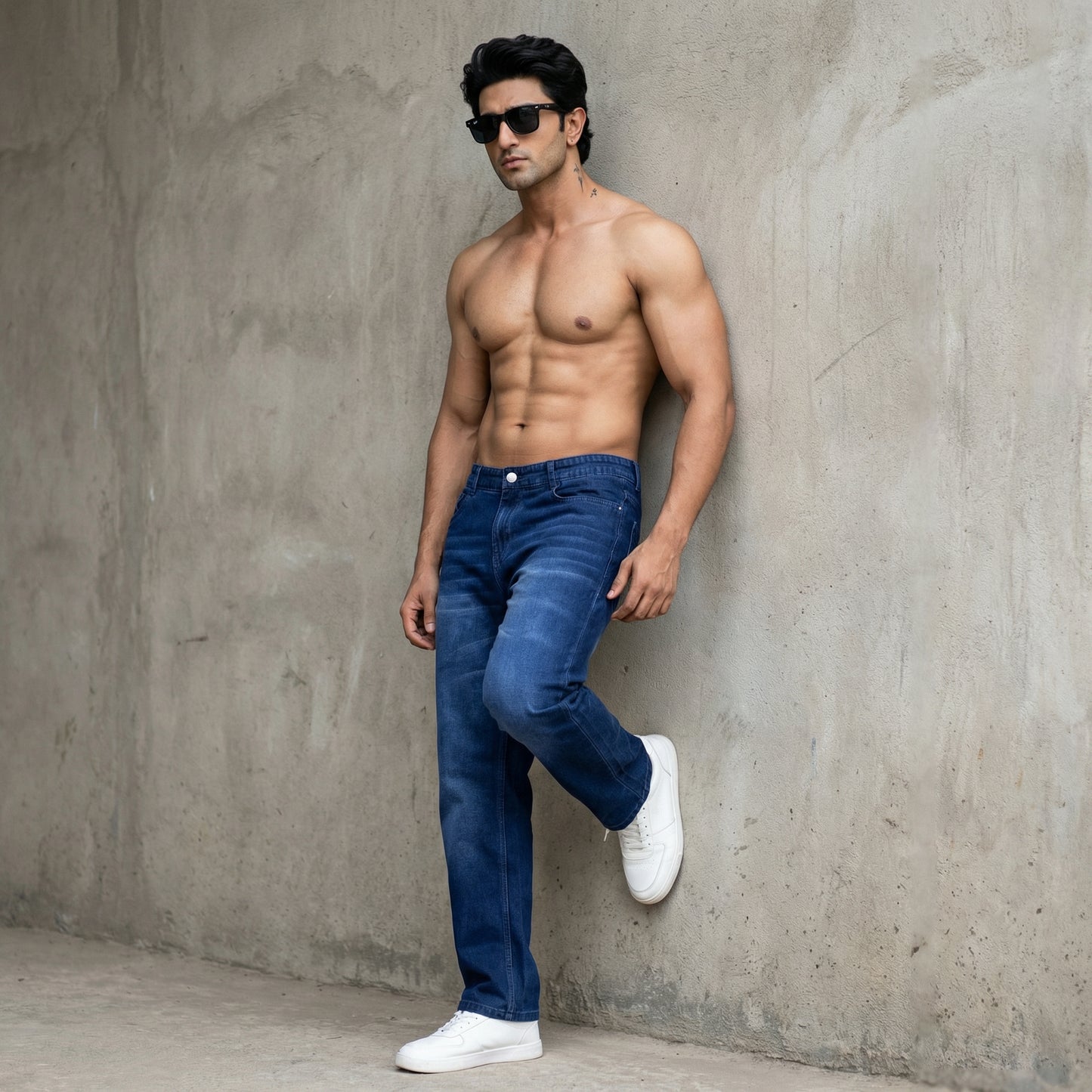Beta | Men's Loose fit Navy Blue Jeans